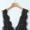Fabricantes Mayoristas de Ropa para Mujer Transfronteriza Verano 2026 Moda Europea y Americana Casual Encaje Empalmado Vestido con Lentejuelas de Cuello en V Profundo