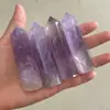 Coluna de Ametista Natural Brasileira, Prisma Hexagonal de Ametista Polido, Ornamento de Ametista com Ponta Única, Mais Vendido em Vendas Transfronteiriças