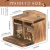 Comedero de ardilla de madera para alimentar hámsteres mascota al aire libre