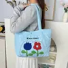 Nova Bolsa de Mão Bordada de Desenho Animado, Bonita e Macia, Bolsa de Ombro de Grande Capacidade, Bolsa Tote Versátil para o Dia a Dia em Algodão Acolchoado