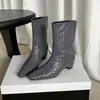 Diseño único, con aumento de altura interior, botines Martin tejidos, botines de mujer, nueva colección otoño/invierno 2026, botines de media pantorrilla, botines sin cordones para mujer