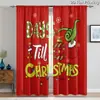 Cortinas de Grinch Navideño Decoración Festiva Cortinas Romanas Cortas Sin Taladro Cortinas Impresas Digitalmente