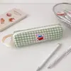 Temporada de regreso a clases caricatura nuevo estuche de cuadros, bolsa de almacenamiento de papelería de alta apariencia para estudiantes, bolsa de útiles escolares para niñas