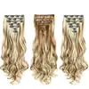 Set de 7 piezas de extensiones de clip de 60 cm, cabello liso y rizado europeo y americano, cabello simulado para aumentar el volumen, comercio electrónico transfronterizo