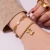 Misterio y Elegancia: Pulsera con Colgante de Oso de Zircón 5A Ins Transfronterizo, Pulsera de Cuentas Redondas, Diseño Simple y de Moda, Elegante Accesorio de Mano de Acero Inoxidable