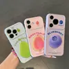 Funda de Teléfono Temática de Frutas en Inglés Adecuada para Apple 17 Pro Max y iPhone 16 Pro, Funda de Teléfono con Ventana en Forma de Corazón