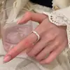 Anéis Empilháveis Versáteis de Renda Tecida para Mulheres, Linhas Geométricas Simples, Estilo Minimalista, Anéis Abertos Exquisitos, Anéis para o Dedo Indicador, Modernos