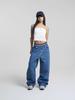 Jeans de Pierna Ancha con Bordado de Bolsillo Retro Estilo Urbano para Mujer, Nuevos Versátiles Sueltos Casual de Calle Cintura Baja Largos