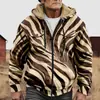 Chaqueta de Algodón Gruesa con Forro Polar, Estilo Étnico, Doble Bolsillo, Doble Capa Interior, Cremallera y Bolsillos de Parche, Patrón Transfronterizo 2025, para Abrigo