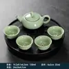 Conjunto de Chá Kung Fu com Bandeja, Conjunto Pequeno Portátil com Uma Bule e Quatro Xícaras para Casa, Dormitório, Hotel e Recepção de Convidados