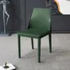 Silla de comedor de cuero de silla de montar, silla minimalista italiana para el hogar con respaldo, silla moderna simple estilo nórdico para hotel, de lujo ligero, de alta gama