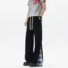 Pantalones casuales de cuadros patchwork para hombre, 190 cm de alto, extralargos, holgados, ligeramente acampanados, pierna recta, pants deportivos, talla grande