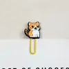 Clipes de papel de borracha macia em PVC de gato e cachorro de desenho animado fofo, material de papelaria criativo para estudantes, clipes de fichário coloridos, marcadores de página para escritório e documentos