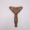 Masajeador de cuerno de sándalo verde, peine de meridianos, palo de masaje facial y corporal, herramienta de masaje de belleza de cuerno