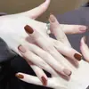 Ropa Infantil Armadura Año Nuevo 2024 Primavera y Verano Manicura de Alta Gama Cuadrado Corto Ojo de Gato Terminadas Mediana Larga Blanca 24 Piezas