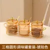 Tarro de Condimentos de Cocina de Lujo Ligero Combinación Elegante para el Hogar Tarro de Condimentos Sal Condimento Glutamato Monosódico Condimento Tarro Caja de Condimentos para Salsa