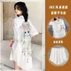 Popular de alta qualidade luxo leve estiloso seda gelada vestido camisa pijama feminino verão novo luxuoso roupão de dormir roupa de casa conjunto fino
