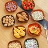 Plato para Escupir Huesos con Veta de Madera Hogareño Mesa de Comedor Pequeño Cuadrado Plato para Escupir Plato de Basura Mesa de Centro de Sala de Estar Semillas de Melón para Snacks Plato de Plástico