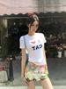 Pantalones Cortos de Pintura al Óleo 'Thai Sweetheart' para Mujer 2025 Primavera y Verano Nuevos Ins de Moda Versátiles Casuales