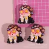 Hermana Rica de Dibujos Animados Hermosa Rica DIY Accesorios de Resina Pegamento de Crema Pasador Llavero Imán para Nevera Material por Lote