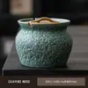 Cenicero doméstico vintage con tapa anti-ceniza, cenicero de estilo antiguo para mesas de té y salas de estar, hecho de cerámica de ceniza y cerámica gruesa