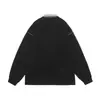 Roupa Masculina Beijie 2026 Primavera Nova Cor Color Block Gola Lapela Moletom Unissex Marca Tendência Caimento Solto Oversized Jaqueta Falsa de Duas Peças