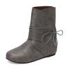Botas Femininas Curtas, Botas de Cavaleiro Estilo Britânico Retrô, Botas Femininas de Cano Curto com Tiras e Salto Baixo, Botas da Moda para Outono e Inverno, Botas Curtas