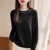 Camiseta básica holgada, nuevo estilo primavera y otoño, capa interior casual de manga larga, suéter de punto con diamantes de imitación transfronterizo para mujer, fino de cuello redondo, adelgazante