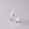 Pendientes de clip de oreja de doble capa irregulares para mujer, de plata de ley 925, con personalidad de moda, sin orificio para la oreja, 0169G