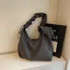 Bolso para mujer modelo nuevo 2026, estilo coreano, un solo hombro, bolsa de lona con cordón plisado, fresco y artístico, de mano, cruzado, bolso casual para mujer