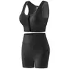 Conjunto de Sujetador Deportivo con Cremallera Frontal para Mujer, Transpirable y Cómodo, con Aberturas, para Correr, Fitness, Levantamiento de Glúteos