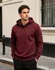 Sudadera con Capucha y Media Cremallera para Hombre Otoño Invierno Multibolsillos Pullover Sudadera con Capucha y Cordones para Hombre Talla Europea