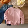 Camiseta de Primavera y Otoño para Niños Estilo Terciopelo Alemán Nueva Estampada Manga Larga Holgada Letra Base para Niña Niño Top
