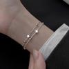 Pulsera de estrella con cuentas japonesas y coreanas INS, nueva, de plata de ley s925 de doble capa, collar de nicho de luna y mariposa de lujo ligero para mujer, joyería