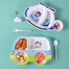 Plato de Cena de Dibujos Animados Lindo para el Hogar, Jardín de Infancia, Plato de Cena Infantil, Vajilla Dividida, Suministros para Bebés, Madres y Bebés, Plato Pequeño
