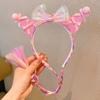 Faixa de Cabelo Peruca Kulomi Infantil Meninas Sanrio Faixa de Cabelo Bebê Tiara de Princesa Faixa de Cabelo com Coroa