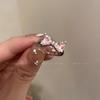 Anillo de circonita con lazo rosa para mujer, verano 2023, nuevo diseño de nicho, anillo de apertura ajustable, anillo dietético para dedo.