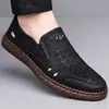 Sandalias Transfronterizas para Hombre, Talla Grande 2026 Modelo Nuevo, Zapatos Transpirables Perforados de Cuero Genuino, Zapatos Casuales de Cuero Huecos para el Día a Día