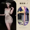 Lencería Coqueta, Estilo Sexy de Puro Deseo, Camisón Transparente Fruncido con Lazo, Escote Revelador, Tentación Transparente Qqny