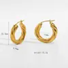 Pendientes europeos y americanos transfronterizos moda pendientes cortos con forma de cuerno en C acero inoxidable chapado en oro de 18 quilates pendientes que no se decoloran para mujer venta al por mayor