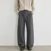 Calça social masculina elegante de pregas duplas, novo modelo outono e inverno, estilo old money, calça casual reta de perna larga business casual