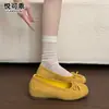 Zapatos Mary Jane bajos de estilo ballet francés de piel genuina para mujer, nuevo modelo otoño 2026, zapatos planos de abuela que aumentan la altura