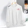 Sudadera de otoño e invierno para hombre, corte holgado, forro polar, sin capucha, cuello redondo, camiseta de manga larga, talla grande, moderna, versátil y cómoda