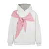 Sudadera con capucha juvenil de moda este año con pajarita a cuadros 2025 Otoño Nuevo Estilo Americano Unisex Ins