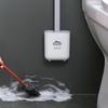 Cepillo de inodoro con base, cepillo de inodoro doméstico, cepillo de inodoro, herramienta de limpieza de inodoro, cepillo de inodoro de silicona montado en la pared