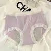 Calzones fisiológicos para el período menstrual de algodón modal para mujer, antifugas laterales, color sólido, respetuosos con la piel, con lazo, cómodos, respetuosos con la piel, ropa interior para mujer