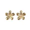 2025 Moda Transfronteriza Retro Pendientes de Flor Dorada Incrustados con Perlas Nicho Elegantes Versátiles Pendientes de Lujo Ligero Venta al por Mayor