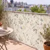 Cortina de privacidad para balcón de plantas tropicales vintage estilo francés, cortina de privacidad para villa, cortina a prueba de viento para barandilla de terraza, tela a prueba de lluvia anti-miradas indiscretas
