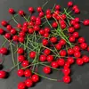 Acessórios para Guirlanda de Frutas Vermelhas de Natal, Frutas de Espuma, Frutas de Azevinho, Frutas Vermelhas Artificiais, Decorações Florais de Ano Novo