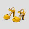 Zapatos de mujer comercio exterior 2023 comercio exterior nuevo estilo europeo y americano peep toe punta abierta punta redonda hueco hebilla plataforma impermeable generación de pelo grueso